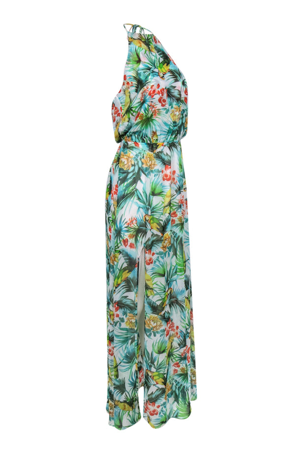 Current Boutique-Show Me Your Mumu - Tropical Print Halter Top Maxi Dress Sz S