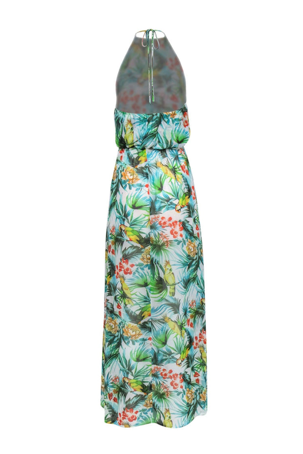 Current Boutique-Show Me Your Mumu - Tropical Print Halter Top Maxi Dress Sz S