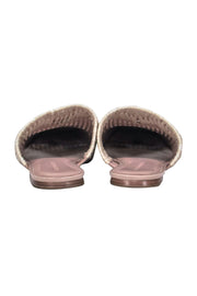 Current Boutique-Sigerson Morrison - Light Pink Patent Leather Perforated Mules w/ Straw Woven Trim Sz 9