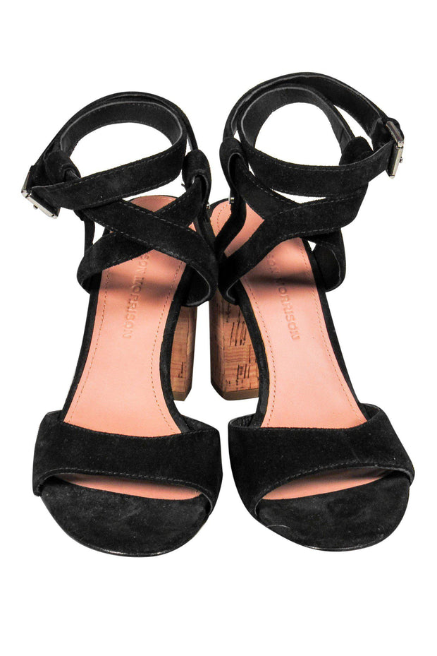 Current Boutique-Sigerson Morrison - Black Suede Cork Heels Sz 6.5