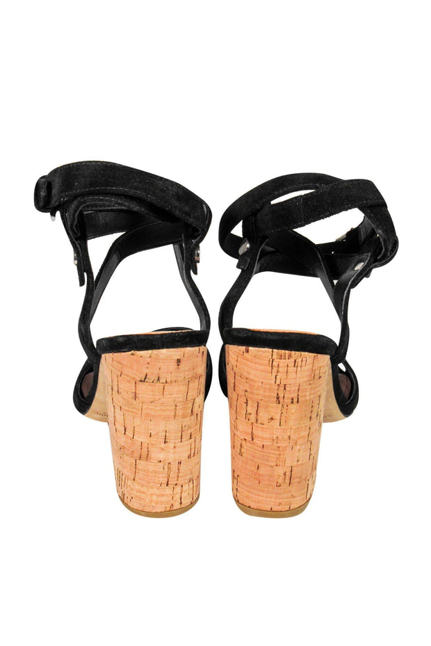 Current Boutique-Sigerson Morrison - Black Suede Cork Heels Sz 6.5