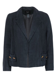 Current Boutique-Smythe - Charcoal Cropped Linen Blazer w/ Golden Buttons Sz 6