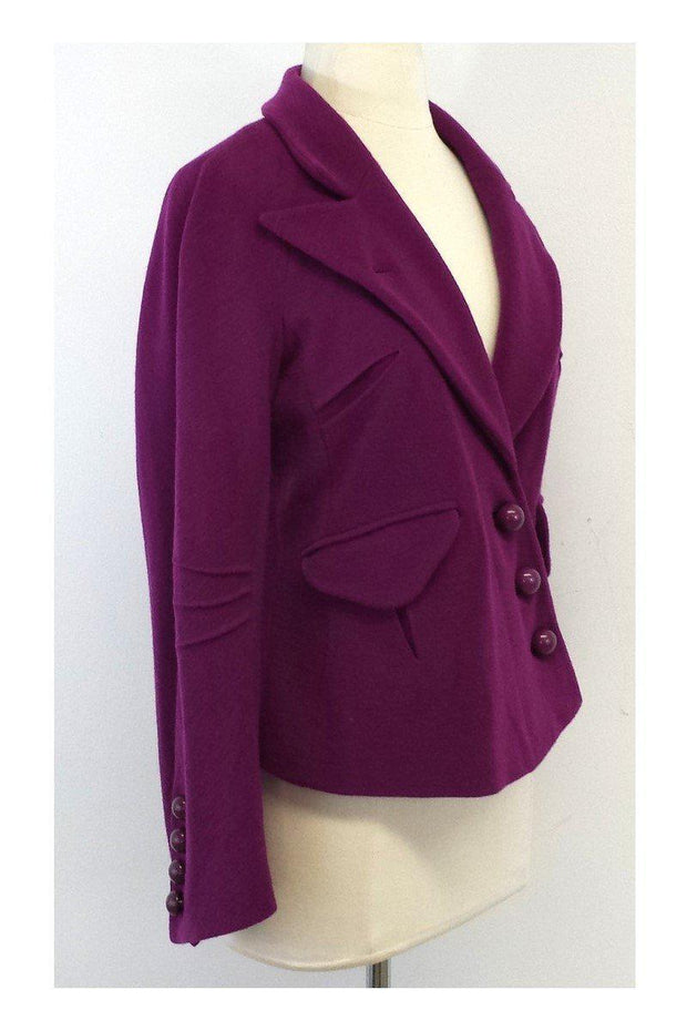 Current Boutique-Sonia Rykiel - Magenta Wool Knit Jacket Sz 8