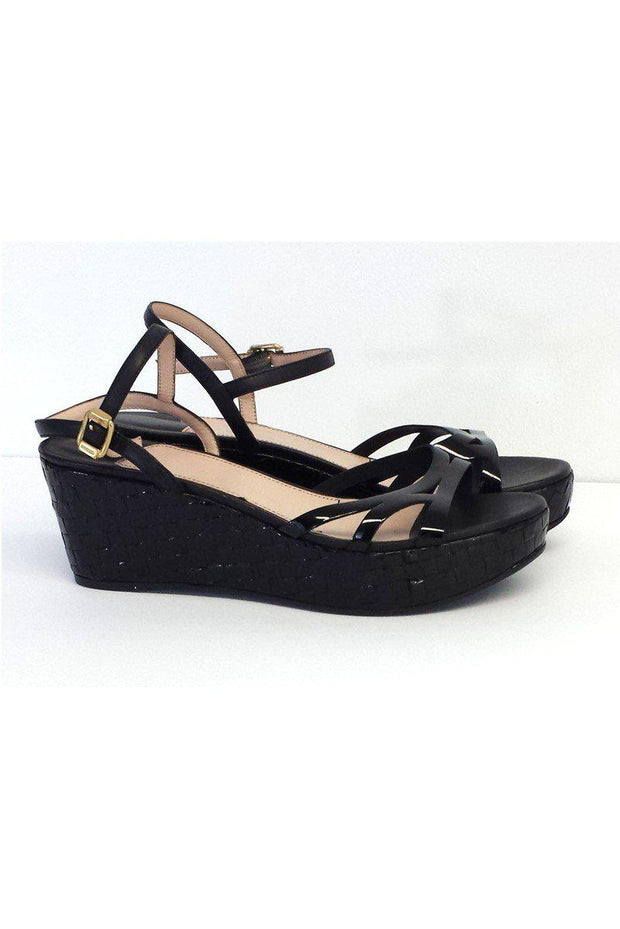 Current Boutique-Sonia Rykiel - Black Patent Leather Platform Wedges Sz 9.5