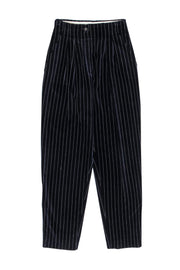 Current Boutique-Sportmax - Navy Pinstripe Velvet Trousers Sz 6