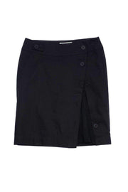 Current Boutique-Sportmax - Black Cotton Pleated Skirt Sz 4