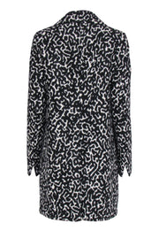 Current Boutique-St. Emile - Black & Ivory Leopard Print Button-Up Wool Blend Midi Coat Sz 8