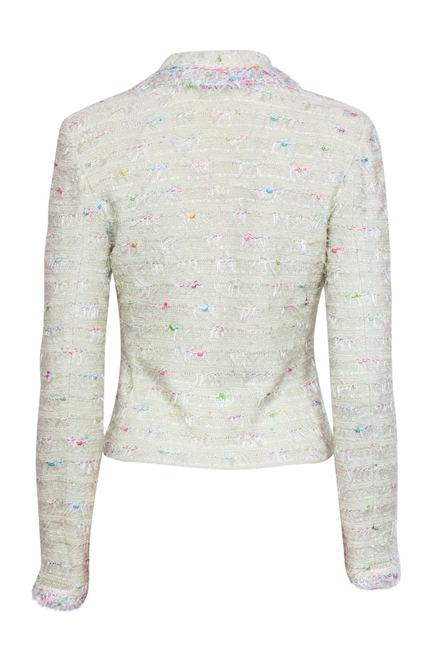 Current Boutique-St. John - Pastel Mint Green Knit Blazer w/ Multicolor Stitching Sz S