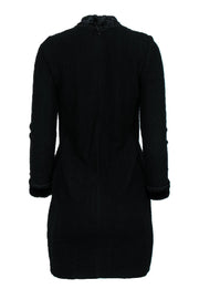 Current Boutique-St. John - Black Vintage Wool Mock Neck Dress w/ Brooch Sz 2