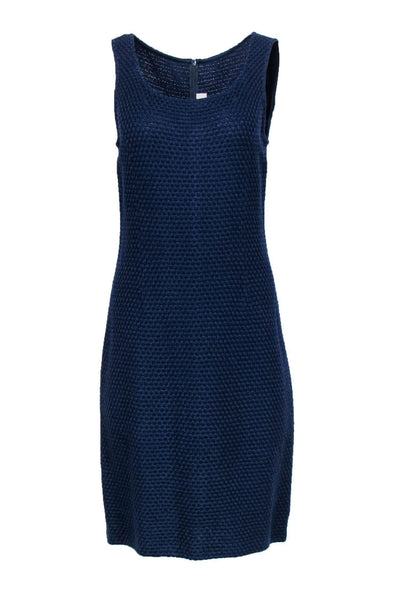 Current Boutique-St. John - Navy Woven Knit Shift Dress Sz 8