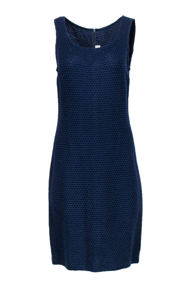 Current Boutique-St. John - Navy Woven Knit Shift Dress Sz 8