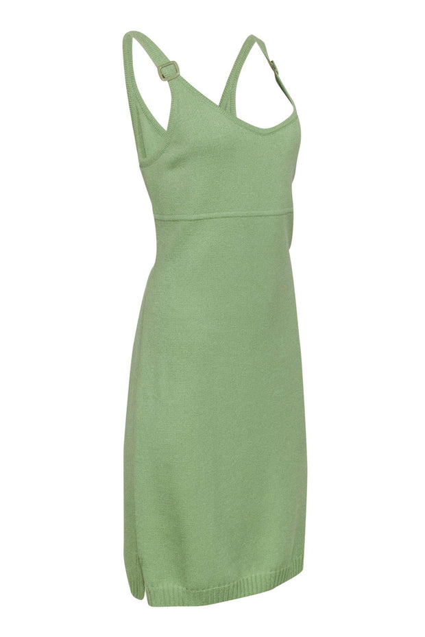 Current Boutique-St. John - Sage Green Knit Tank Dress w/ Buckle Straps Sz M