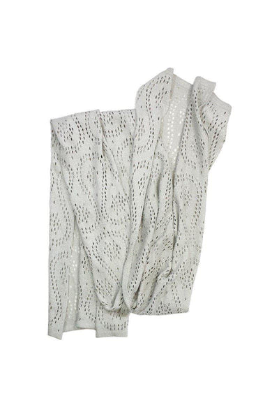 Current Boutique-St. John - Grey Metallic Knit Scarf