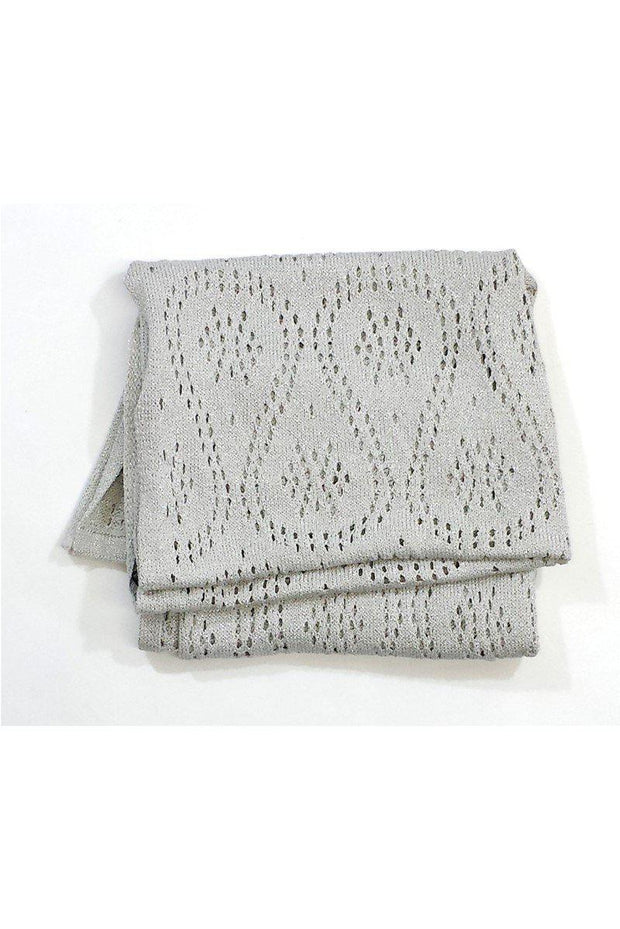 Current Boutique-St. John - Grey Metallic Knit Scarf