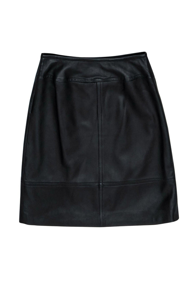 Current Boutique-St. John - Black Leather Pencil Skirt Sz 2
