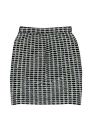 Current Boutique-St. John - Black & White Grid Printed Skirt Sz 2