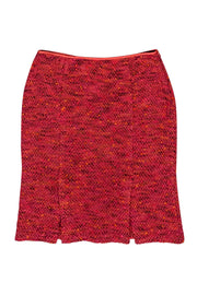 Current Boutique-St. John - Pink Tweed Knit Double Slit Pencil Skirt Sz 2