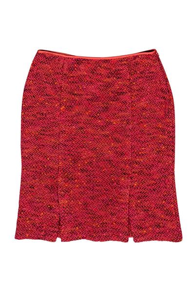 Current Boutique-St. John - Pink Tweed Knit Double Slit Pencil Skirt Sz 2