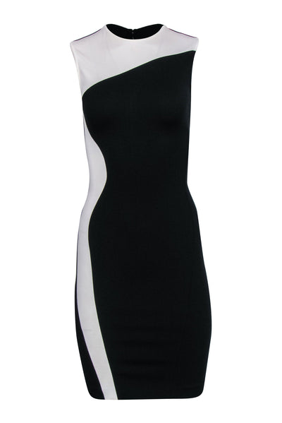 Current Boutique-Stella McCartney - Black & White Curvy Colorblock Midi Dress Sz 0/2