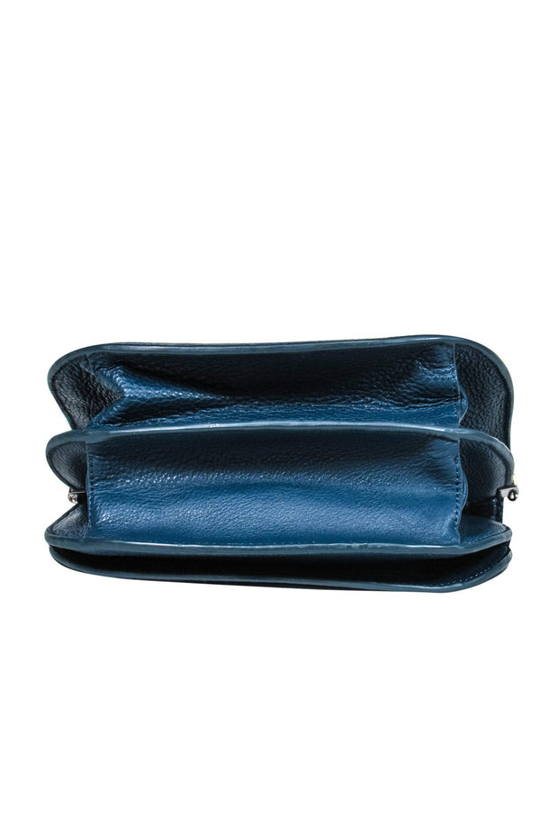 Current Boutique-Steven Alan - Pebbled Teal Leather Saddle Bag Crossbody