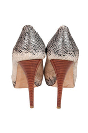 Current Boutique-Stuart Weitzman - Gray & Tan Snakeskin Platform Heels Sz 9.5
