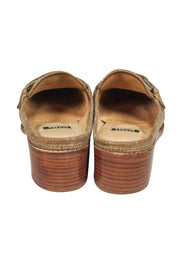 Current Boutique-Stuart Weitzman - Tan Leather Block Heel Mules Sz 7.5