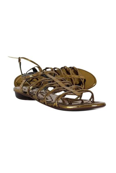 Current Boutique-Stuart Weitzman - Dark Gold Gladiator Sandals Sz 9.5