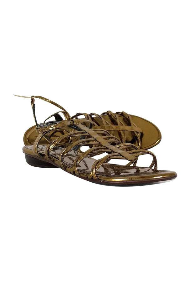 Current Boutique-Stuart Weitzman - Dark Gold Gladiator Sandals Sz 9.5