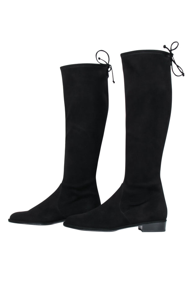 Current Boutique-Stuart Weitzman - Black Suede Midi Boots Sz 10