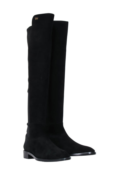 Current Boutique-Stuart Weitzman - Black Suede "5050" Tall Boot Sz 10.5