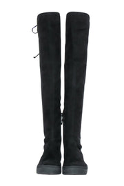 Current Boutique-Stuart Weitzman - Black Suede Over-the-Knee Platform “Playtime” Boots Sz 7