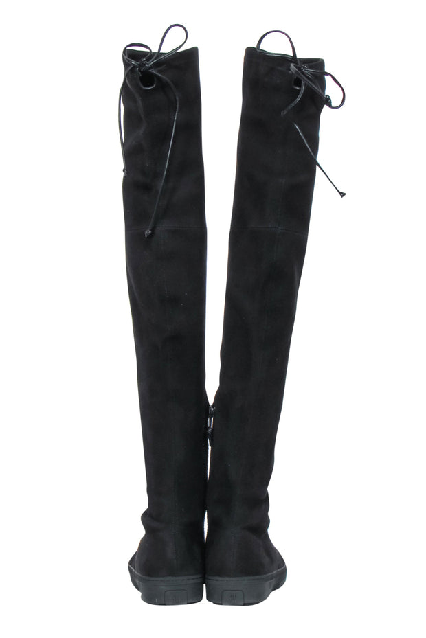 Current Boutique-Stuart Weitzman - Black Suede Over-the-Knee Platform “Playtime” Boots Sz 7