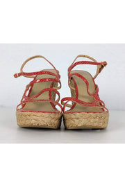 Current Boutique-Stuart Weitzman - Red Snakeskin Strappy Wedges Sz 10