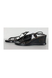 Current Boutique-Stuart Weitzman - Tortoise Patent Leather Wedges Sz 9.5