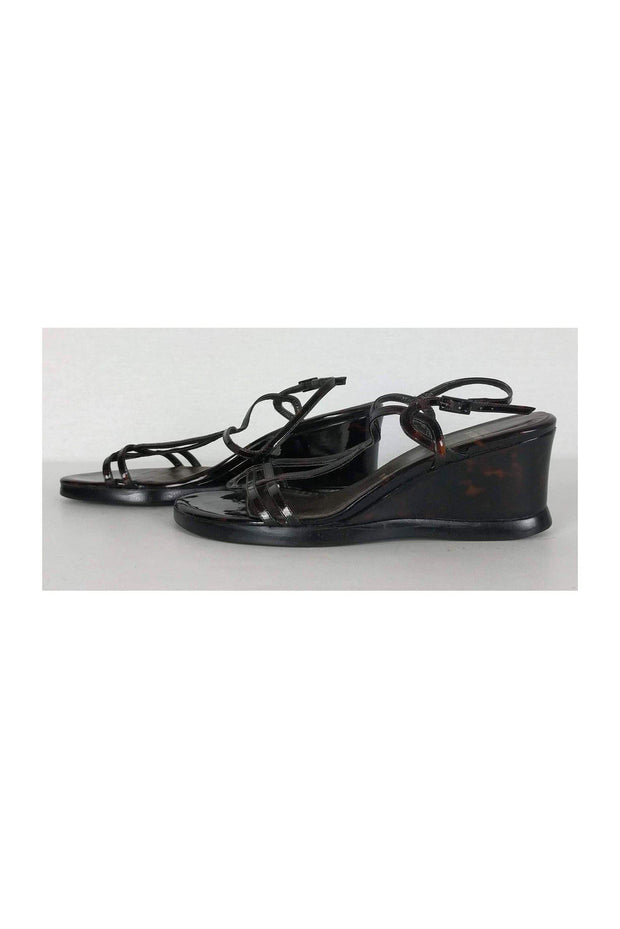 Current Boutique-Stuart Weitzman - Tortoise Patent Leather Wedges Sz 9.5