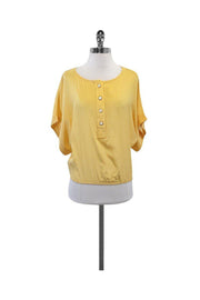 Current Boutique-Sunner - Light Yellow Silk Blouse Sz S