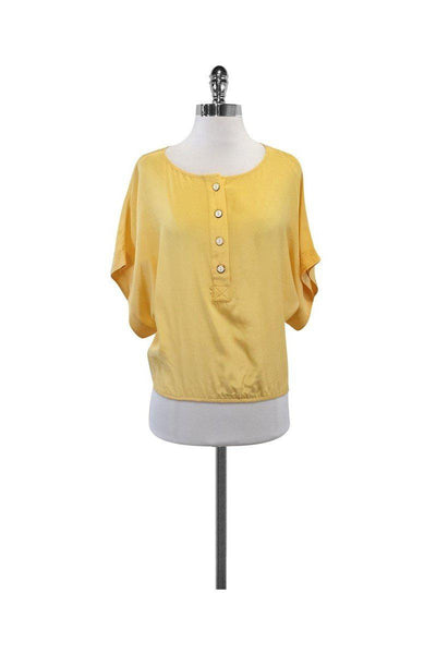 Current Boutique-Sunner - Light Yellow Silk Blouse Sz S