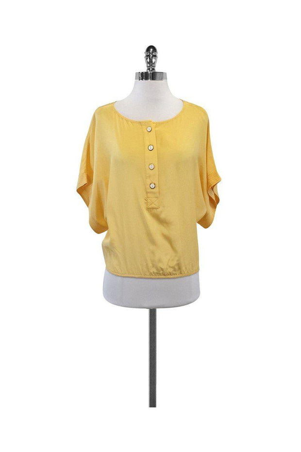 Current Boutique-Sunner - Light Yellow Silk Blouse Sz S