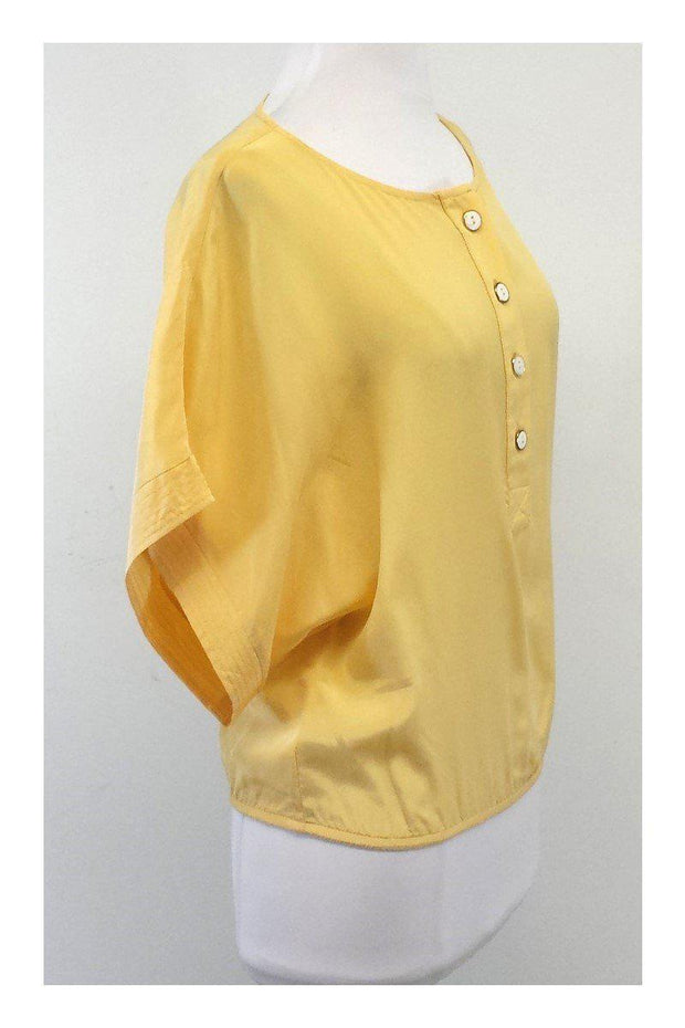 Current Boutique-Sunner - Light Yellow Silk Blouse Sz S