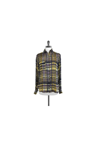 Current Boutique-Suno - Plaid Silk Button-Up Blouse Sz XS