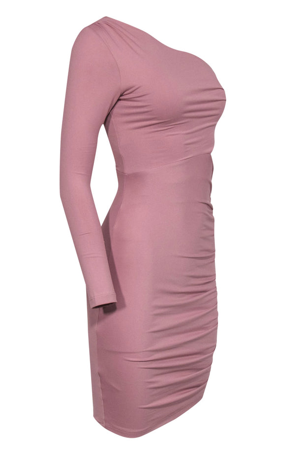 Current Boutique-Susana Monaco - Dusty Rose One-Shoulder Ruched Dress w/ Cutout Sz XS
