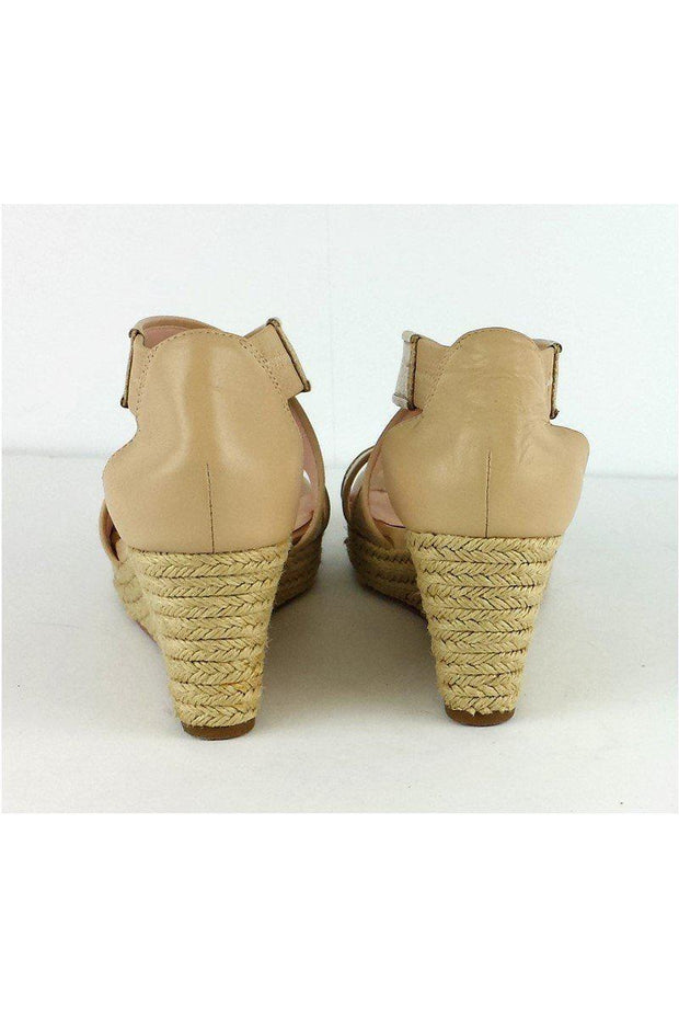 Current Boutique-Taryn Rose - Tan Strappy Krissy Espadrille Wedges Sz 7.5
