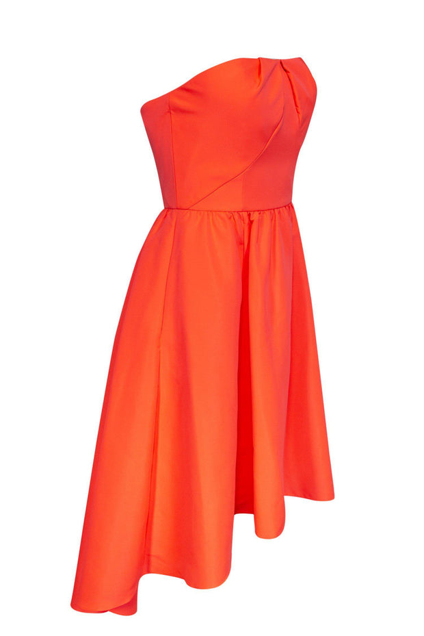 Current Boutique-Ted Baker - Neon Pink Strapless High-Low Dress Sz 2
