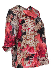 Current Boutique-Ted Baker - Pink & Grey Floral Print Blouse Sz S