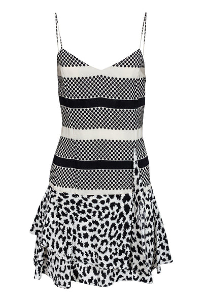 Current Boutique-Thakoon Addition - Black & White Multi-Patterned Slip Dress Sz 8