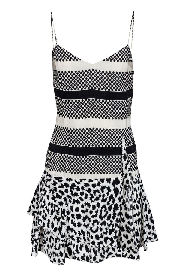 Current Boutique-Thakoon Addition - Black & White Multi-Patterned Slip Dress Sz 8