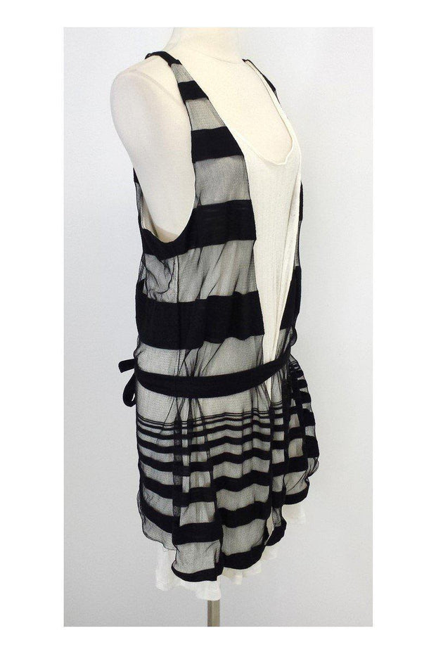 Current Boutique-Thakoon - Black & White Cotton Blend Sleeveless Dress Sz 10