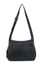 Current Boutique-Thale Blanc - Black Leather Shoulder Bag w/ Fringe
