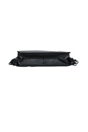 Current Boutique-Thale Blanc - Black Leather Shoulder Bag w/ Fringe