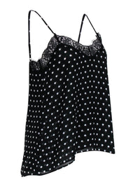 Current Boutique-The Kooples - Black & White Polka Dot Cami w/ Lace Trim Sz S